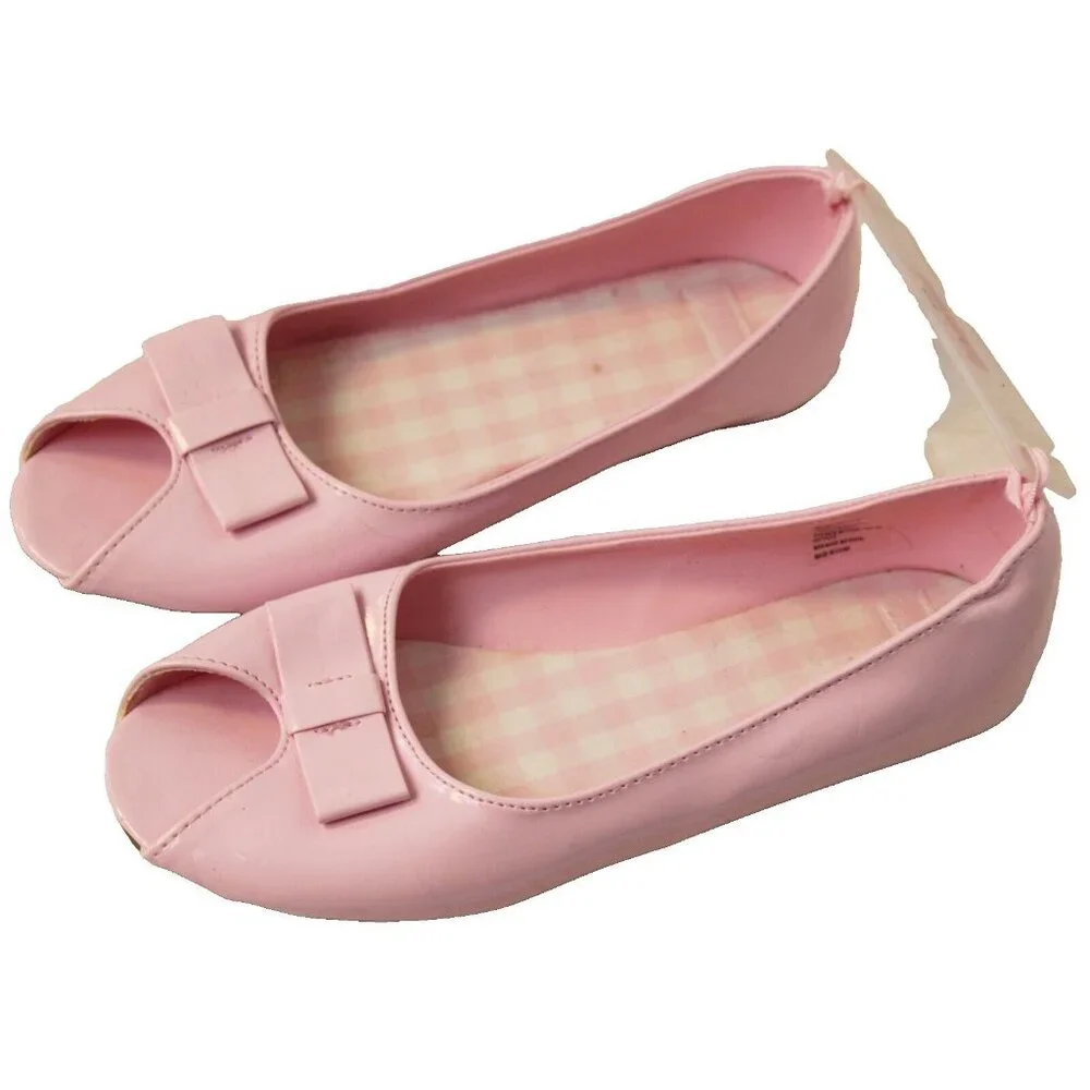 2008 Gymboree Ice Cream Social Easter Pink Patent Leather PU Dress Bow Spring